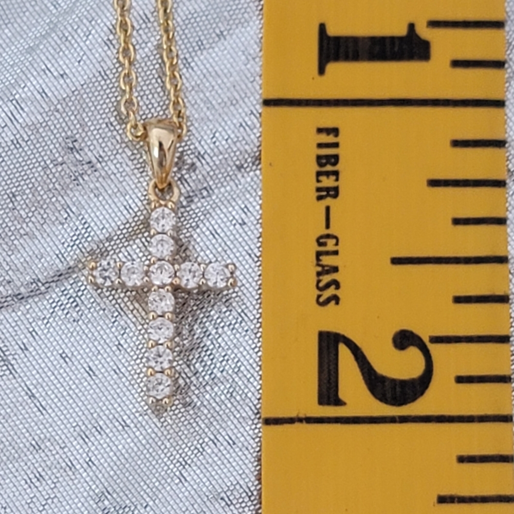 Premier Designs Rhinestone Cross Necklace Adjustable Chain 16" to 20" - Picture 4 of 15